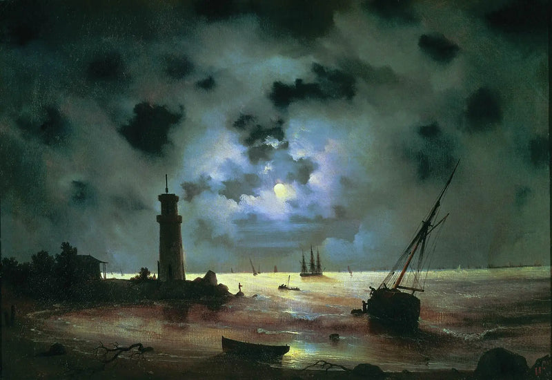 Gece kıyısı. Fener yakınında - Ivan Aïvazovski