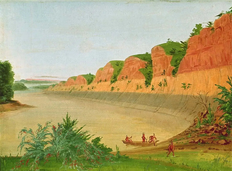 Buffalo Adası güney tarafı, ön planda Buffalo koylarını gösteriyor - George Catlin