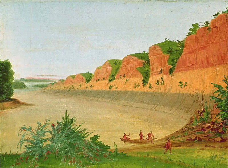 Buffalo Adası güney tarafı, ön planda Buffalo koylarını gösteriyor - George Catlin
