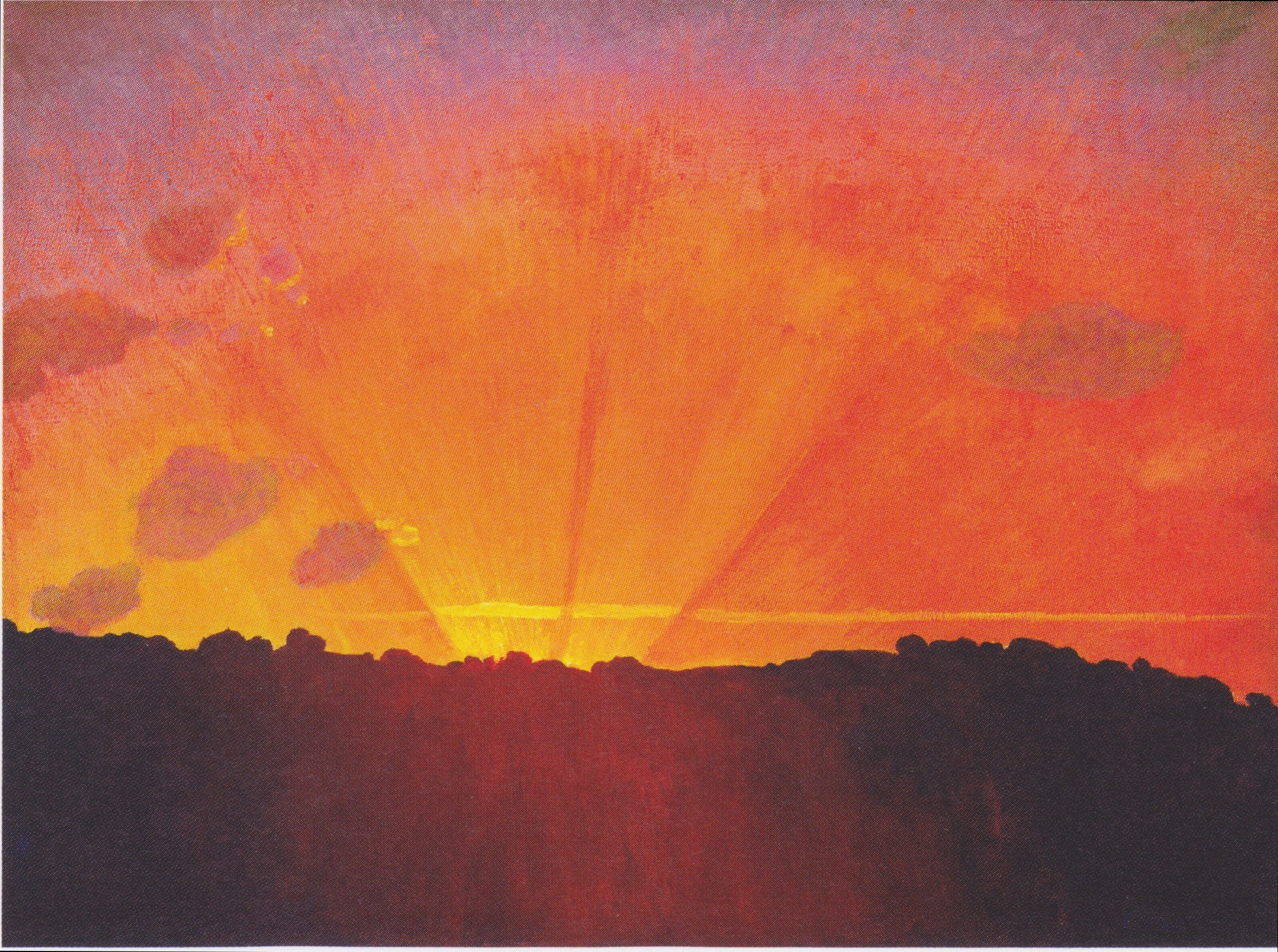 Coucher de soleil, ciel orange - Félix Vallotton