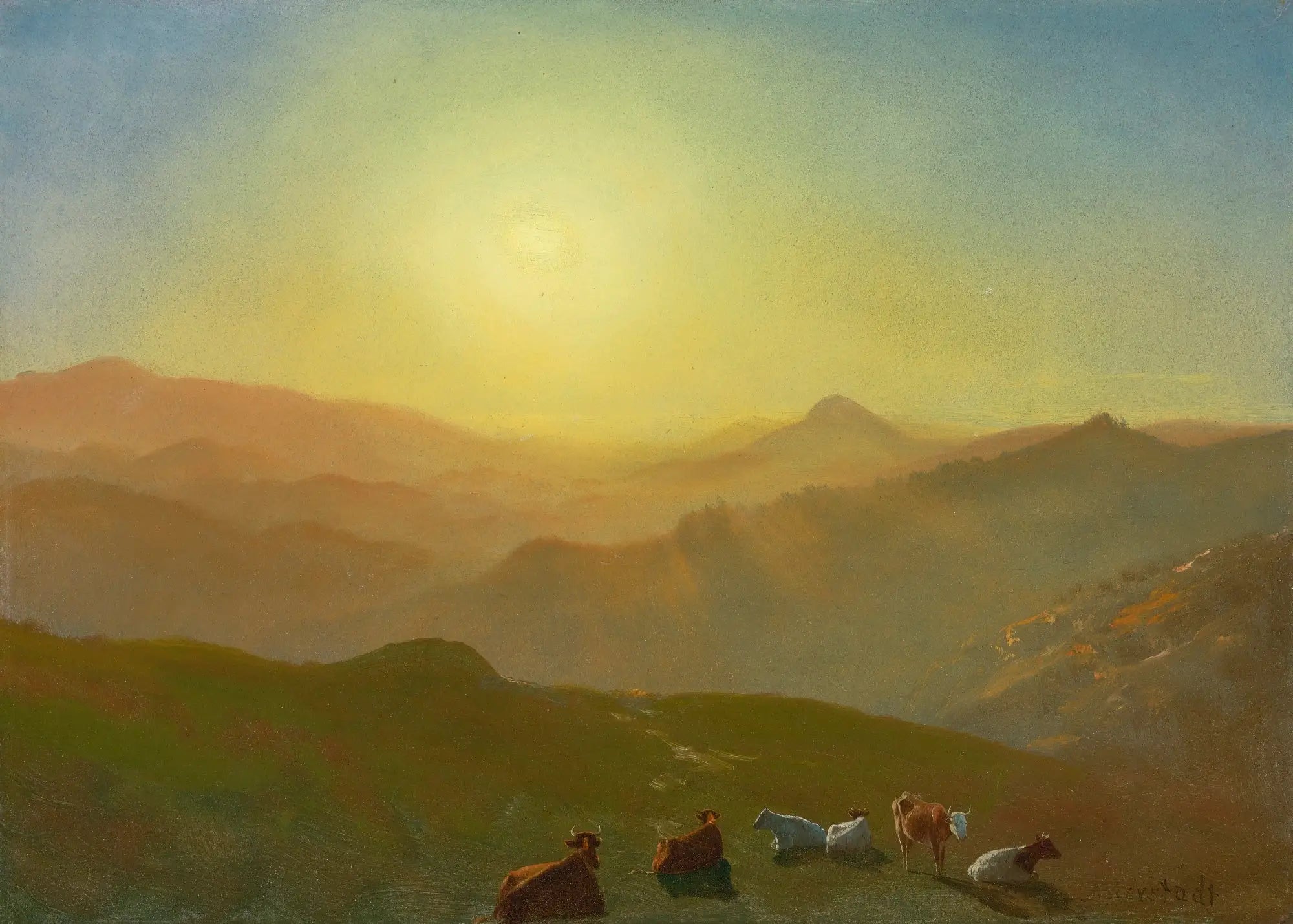 Coucher de soleil Clay Street Hill San Francisco - Albert Bierstadt - Alpha Reproduction