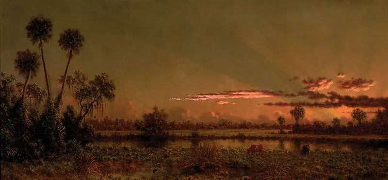 Tropikal Gün Batımı: Florida Bataklığı - Martin Johnson Heade