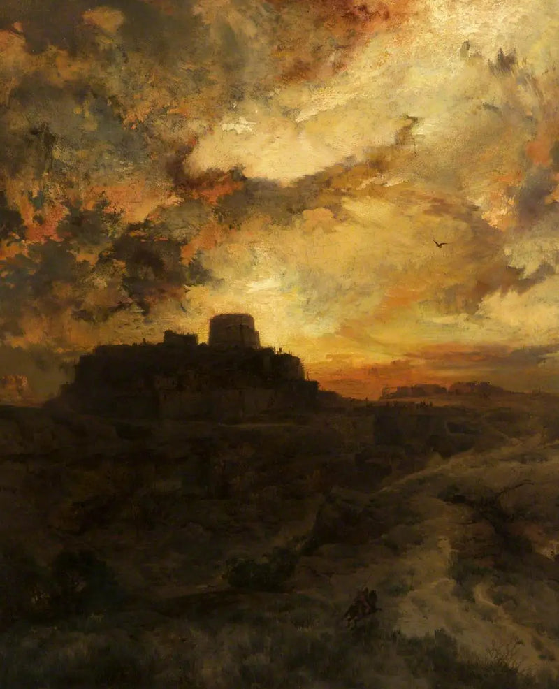 Gün batımı, Pueblo del Walpe, Arizona - Thomas Moran
