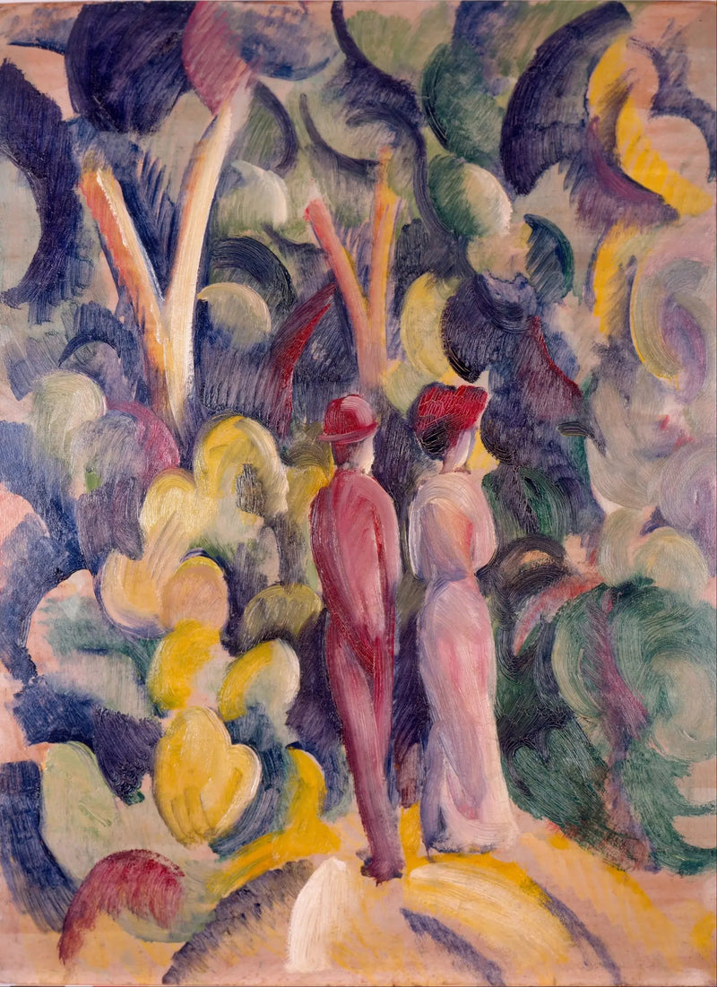 Ormanda Yürüyüş Yapan Çift - August Macke