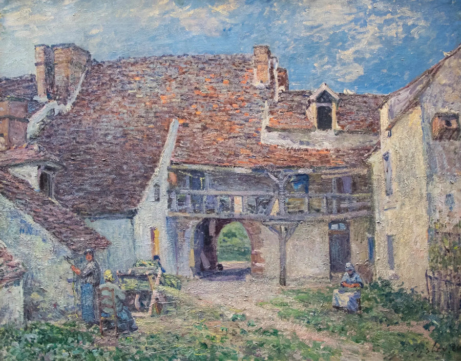 Saint-Mammès'teki Çiftlik Avlusu - Alfred Sisley