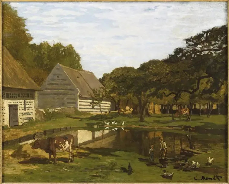 Normandiya'da bir çiftlik avlusu - Claude Monet