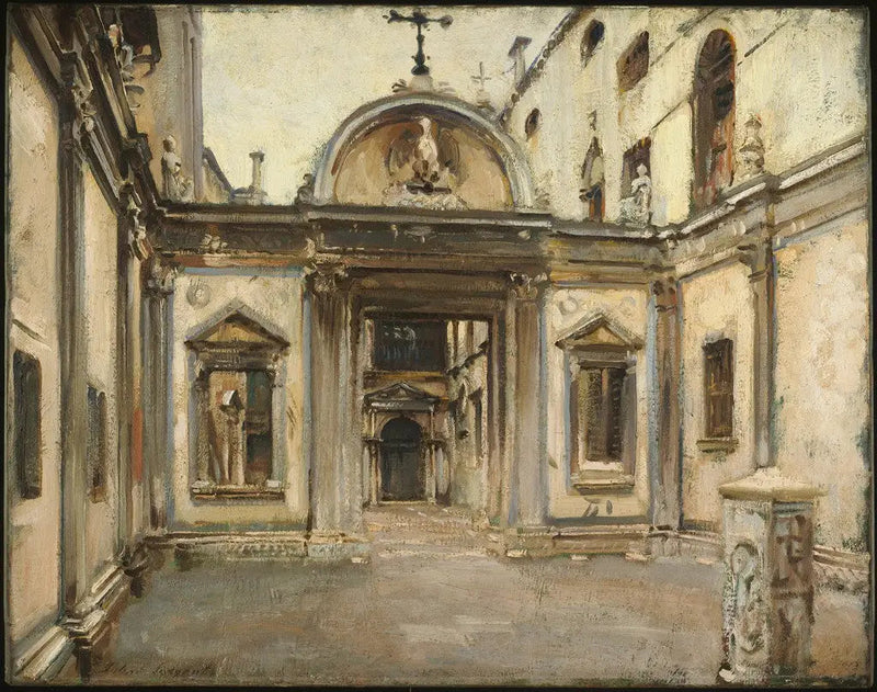 San Giovanni Evangelista Büyük Okulu Avlusu, Venedik, İtalya. - John Singer Sargent