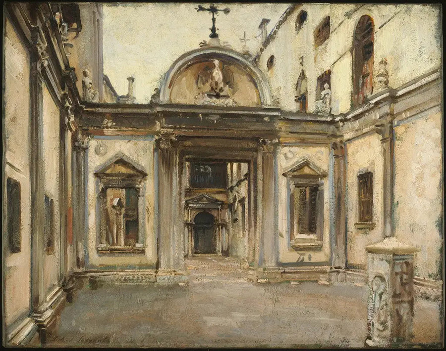 San Giovanni Evangelista Büyük Okulu Avlusu, Venedik, İtalya. - John Singer Sargent