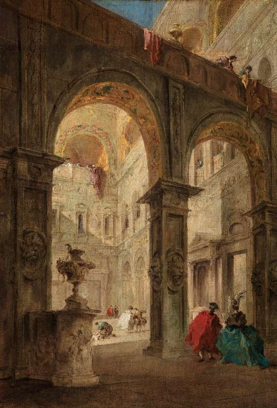 Sarayın avlusu - Francesco Guardi