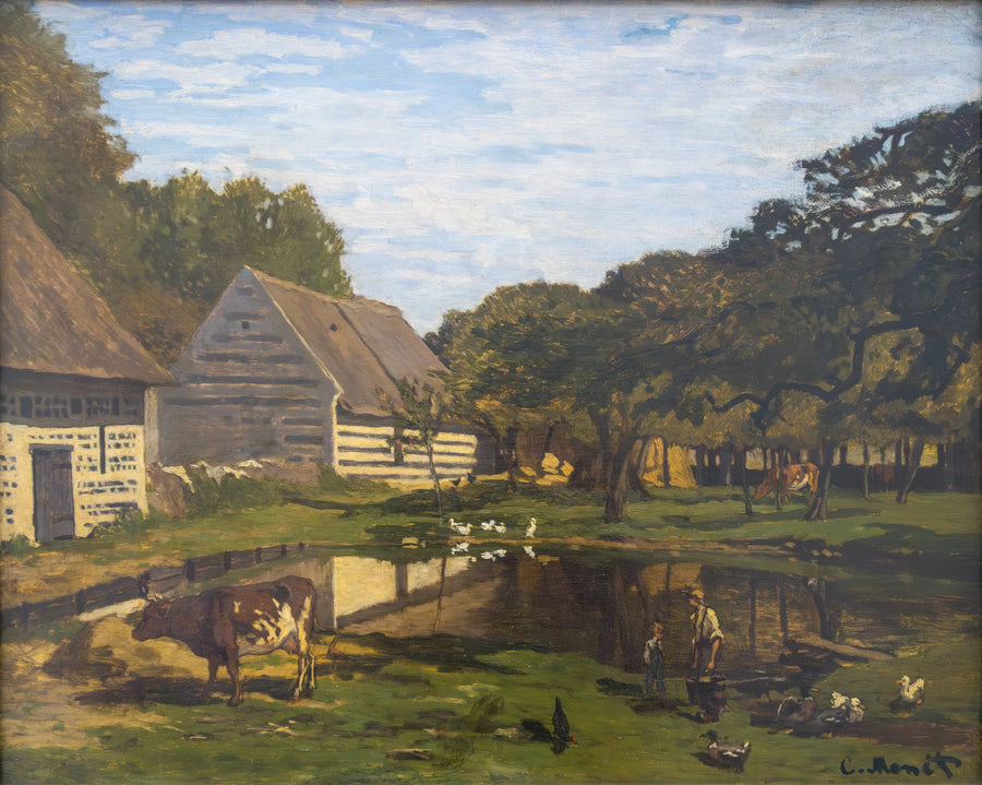 Normandiya W16'daki çiftlik avlusu - Claude Monet