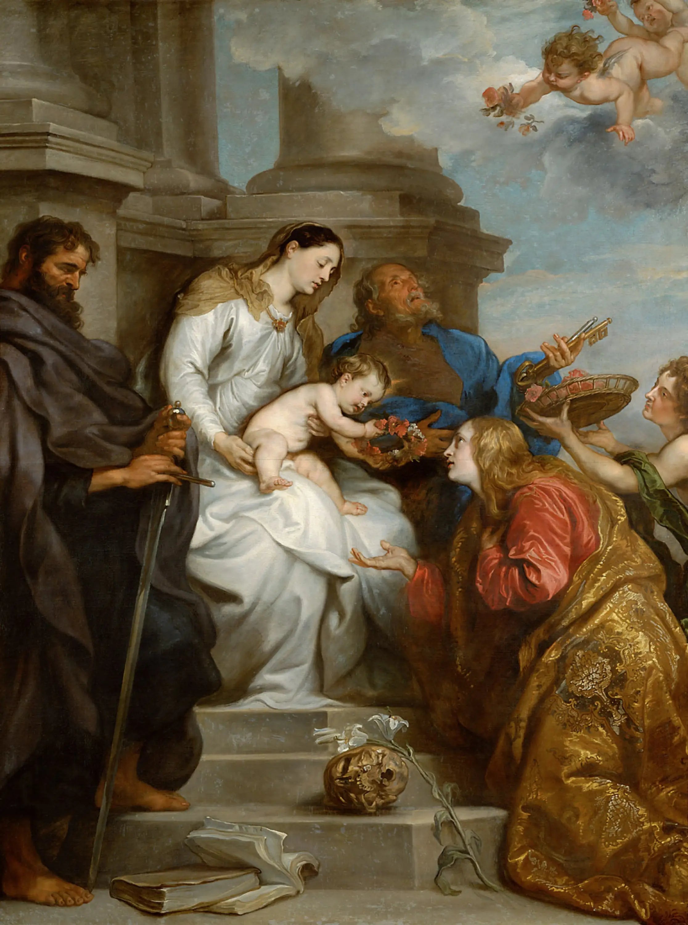Couronnement de sainte Rosalie - Antoine van Dyck image 1 tableau peint à l’huile sur toile