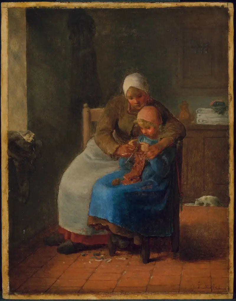 örgü dersi - Jean-François Millet