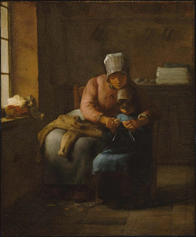 örgü dersi - Jean-François Millet