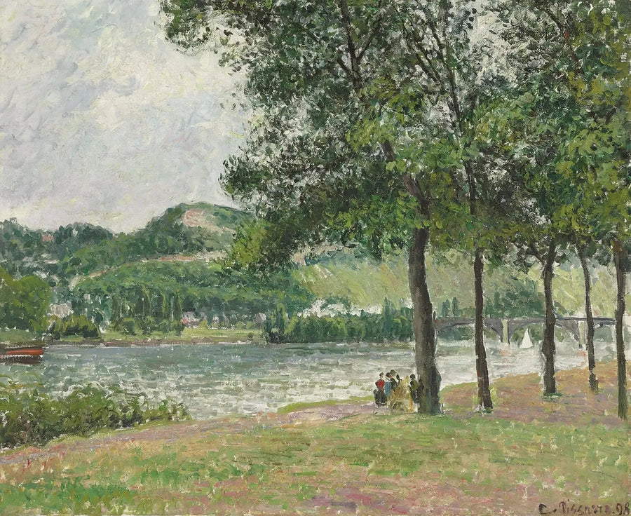 Rouen'da Cours-la-Reine, kapalı gökyüzü - Camille Pissarro