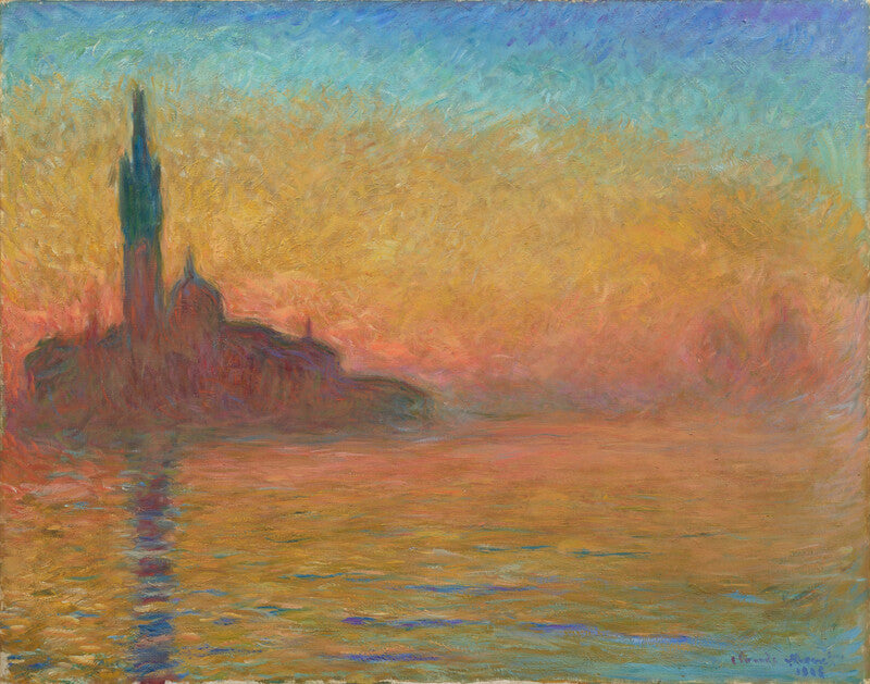 Reproduction du tableau « Crépuscule à Venise - Claude Monet » par Alpha Reproduction en peinture à l’huile
