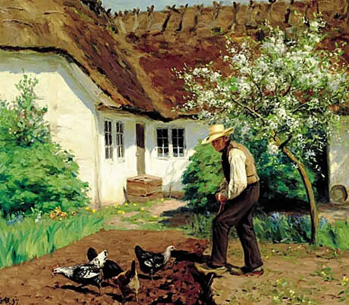 Creuser le jardin au printemps. - H. A. Brendekilde - Alpha Reproduction