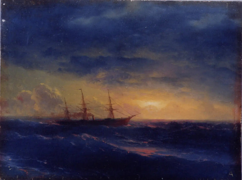 Gece Denizinde Kruvazör - Ivan Aïvazovski