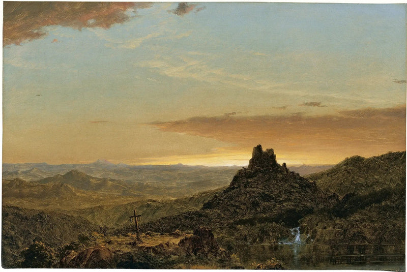 Kırsal Bir Manzara İçinde Haç - Frederic Edwin Church