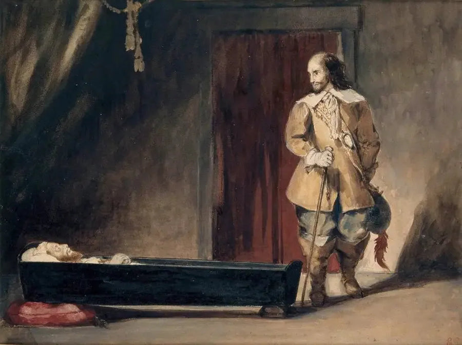 Charles I'in Tabutunun Önünde Cromwell - Eugène Delacroix