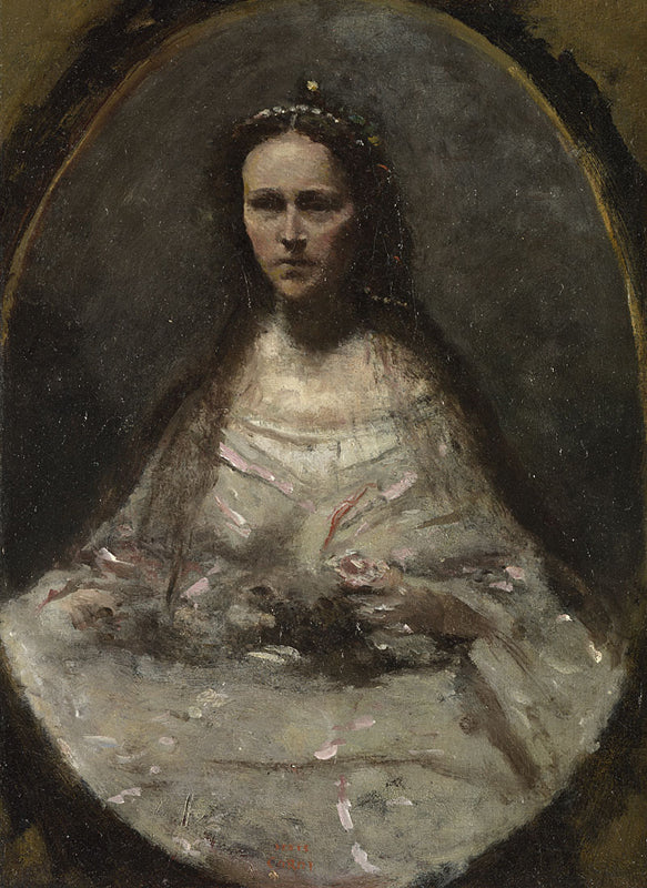 Croquis d'une femme en robe de mariée - Jean-Baptiste Camille Corot