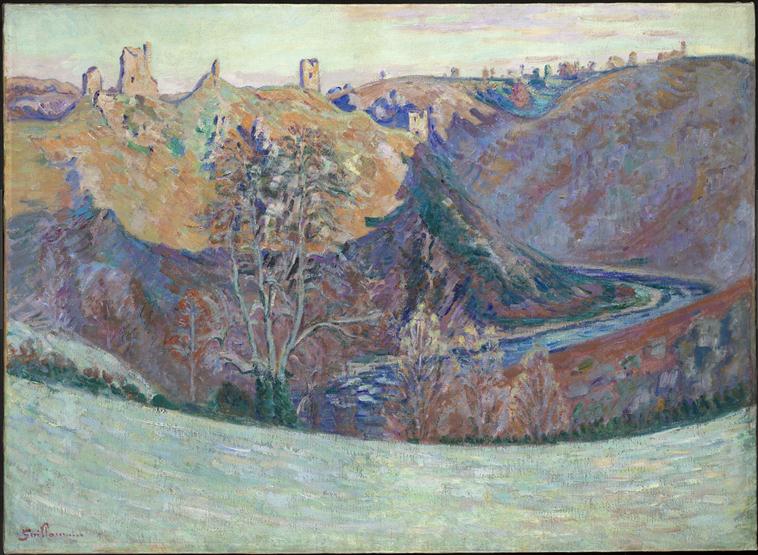 Crozant, les ruines côté de la Creuse, le matin - Armand Guillaumin