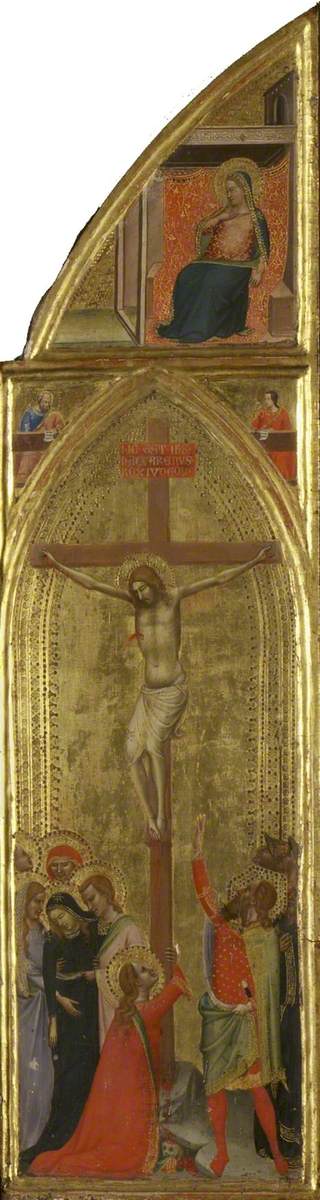 İsa'nın Çarmıha Gerilişi ve İki İncili Yazar ile Müjde Anneleri (üçpanelli, sağ kanat) (ön yüz) - Bernardo Daddi