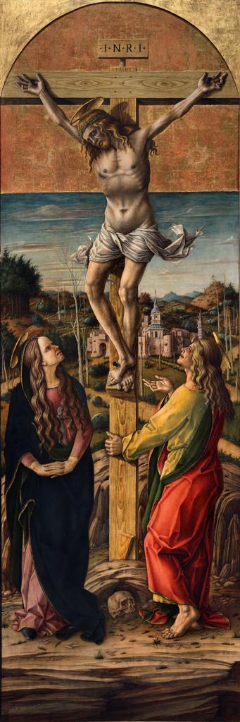 Crucifixion avec la vierge et Saint Jean l'évangéliste - Carlo Crivelli