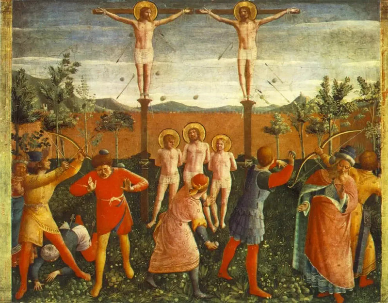 Azizler Kümey ve Damien'in Çarmıha Gerilişi - Fra Angelico