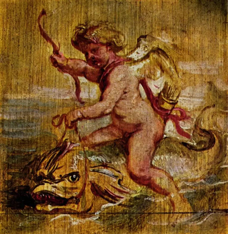 Aşık Cupidus bir yunus üzerinde binmiş - Peter Paul Rubens