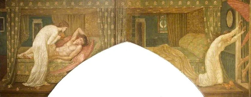 Cupidon ve Psyche - Saray Yeşil Duvar Resimleri - Edward Burne-Jones