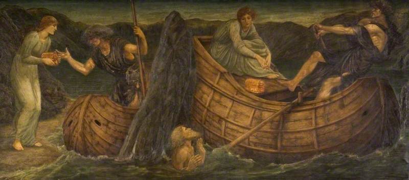 Cupidon ve Psyche - Saray Yeşil Duvar Resimleri - Edward Burne-Jones