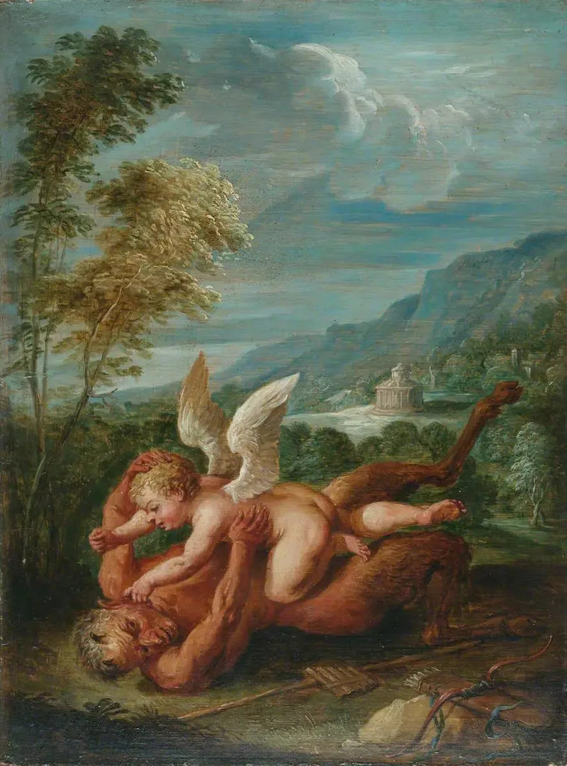 Cupidon Pan'ı Yeniyor (Annibale Carracci'ye Göre) - David Teniers Genç