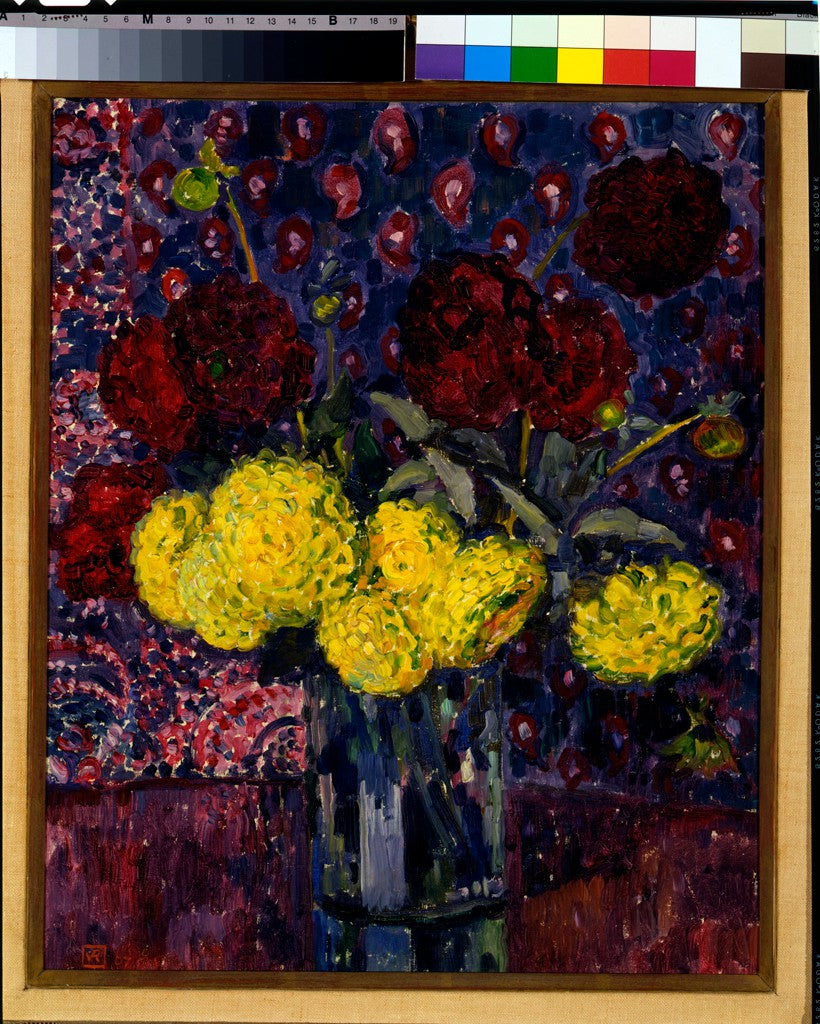 Dahlias bir vazoda - Théodore van Rysselberghe