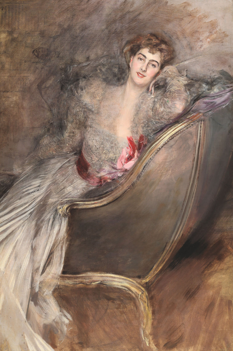 Giovanni Boldini - Bir Berjer Üzerinde Uzun Kadın