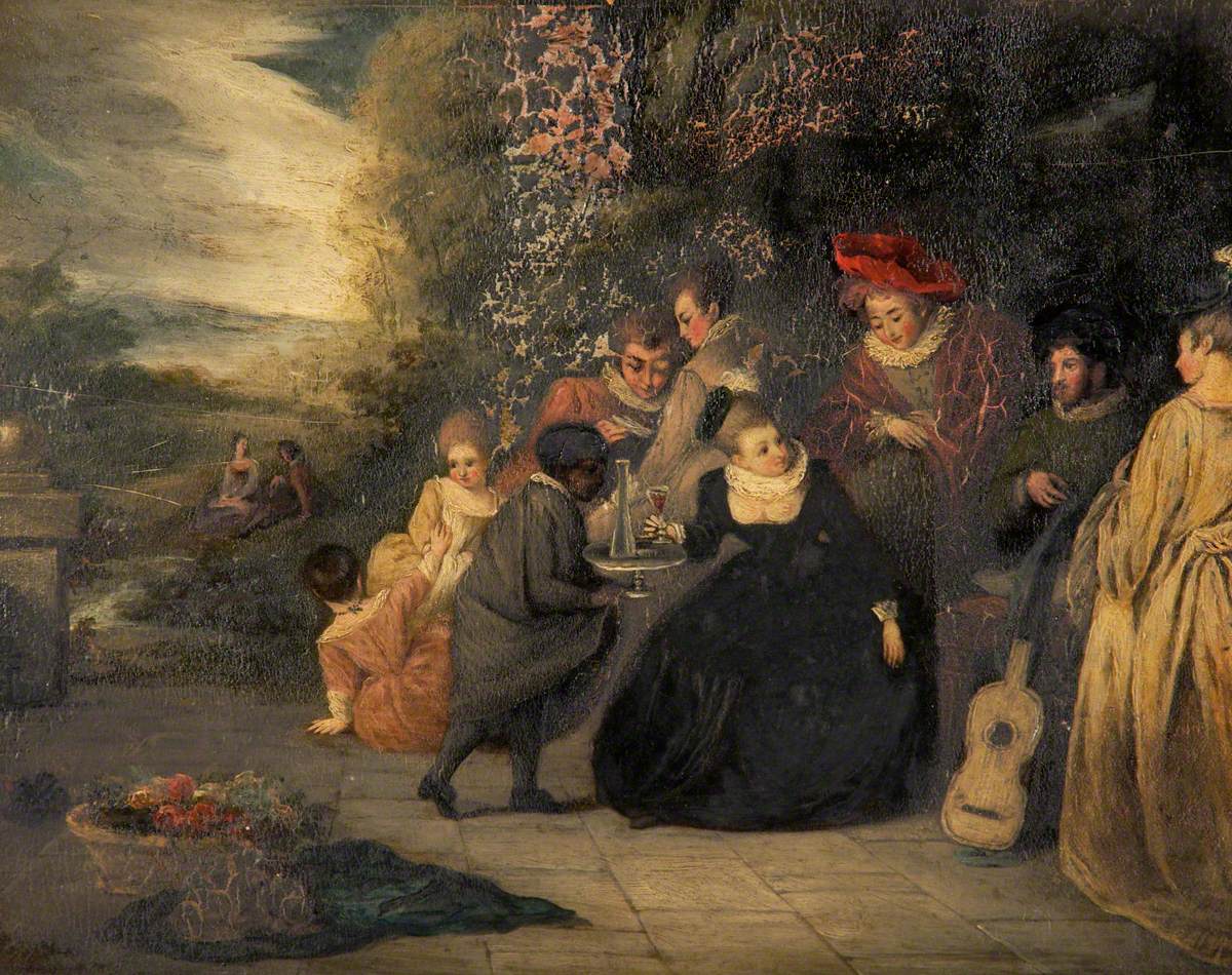 Oturan kadın ve hizmetçi - Antoine Watteau