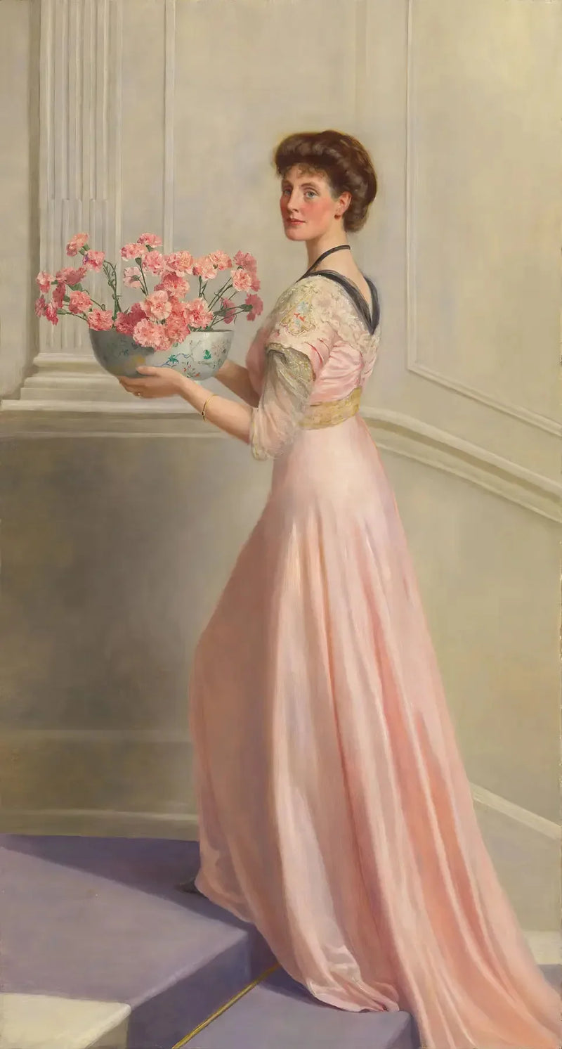 Gül Karanfillerle Kadın - John Collier