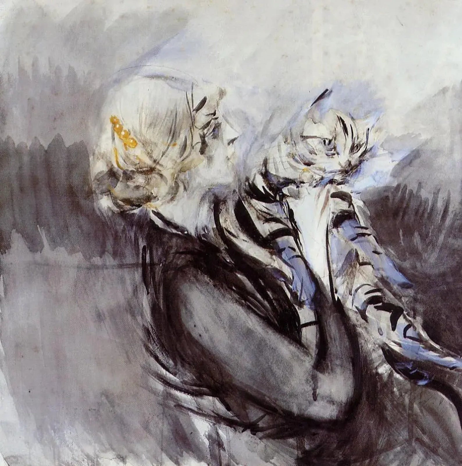 Dame au chat - Giovanni Boldini