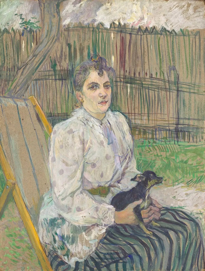 Bir Köpekli Kadın - Henri de Toulouse-Lautrec