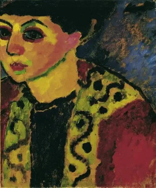 Mavi arka plan önünde kadın - Alexej von Jawlensky