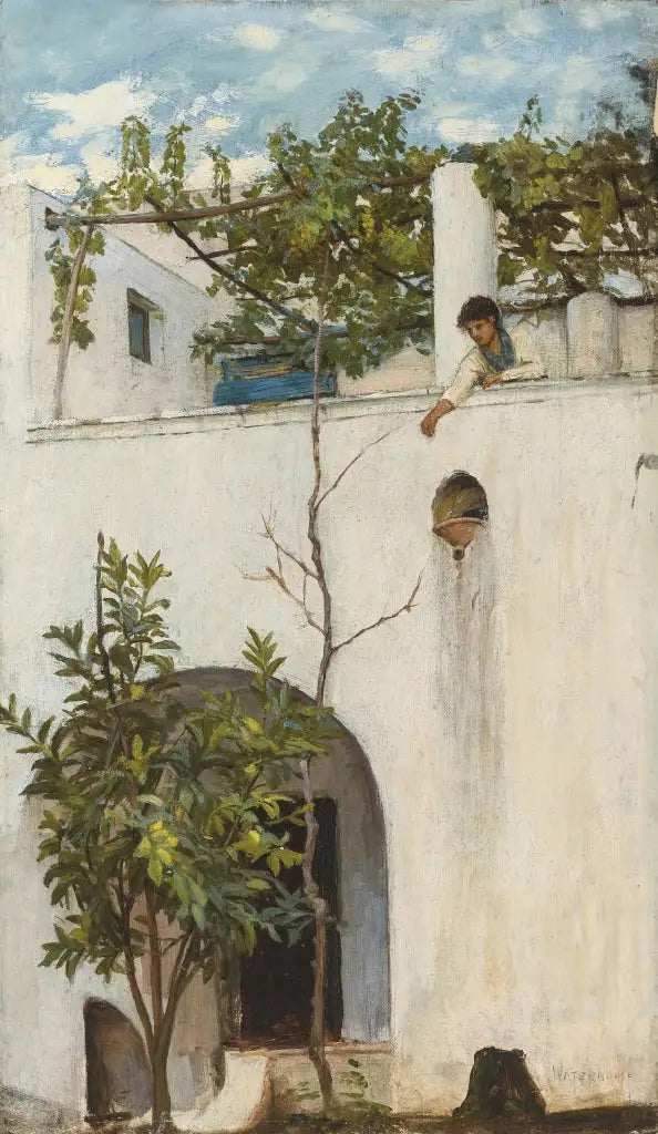Bir Balkonda, Capri - John William Waterhouse