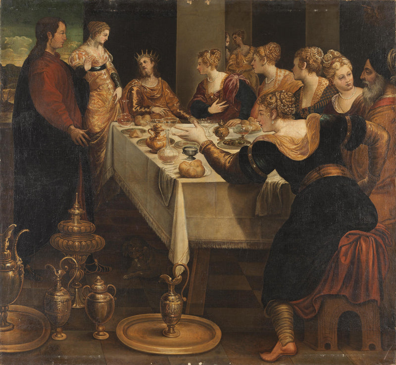 Daniel, Belsazar'a imparatorluğunun sonunu duyuruyor - Jacopo Tintoretto