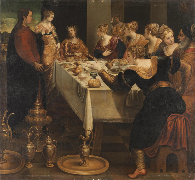 Daniel, Belsazar'a imparatorluğunun sonunu duyuruyor - Jacopo Tintoretto