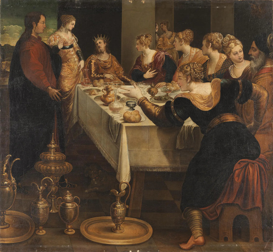 Daniel, Belsazar'a imparatorluğunun sonunu duyuruyor - Jacopo Tintoretto