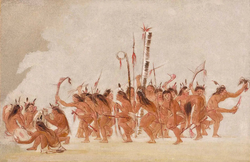 Dansçılar, Ojibwa - George Catlin