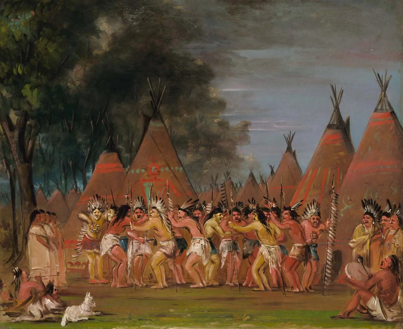 Dansçılar, Teton Nehri Ağzı - George Catlin