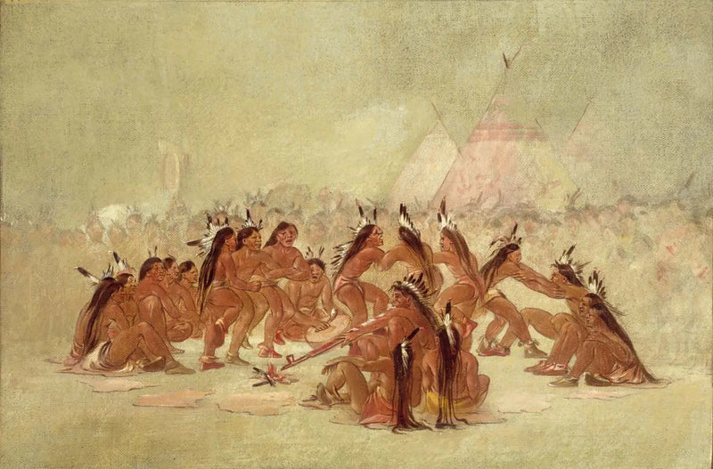 Calumet Dansı, Assiniboine - George Catlin