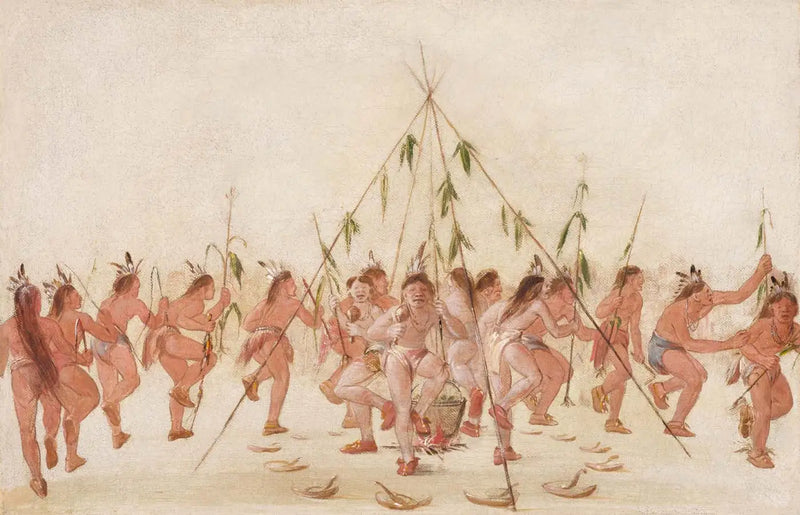 Yeşil Mısır Dansı, Hidatsa - George Catlin