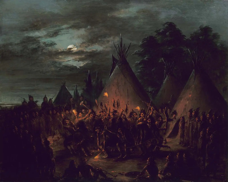 Saç Derisi Dansı, Sioux - George Catlin