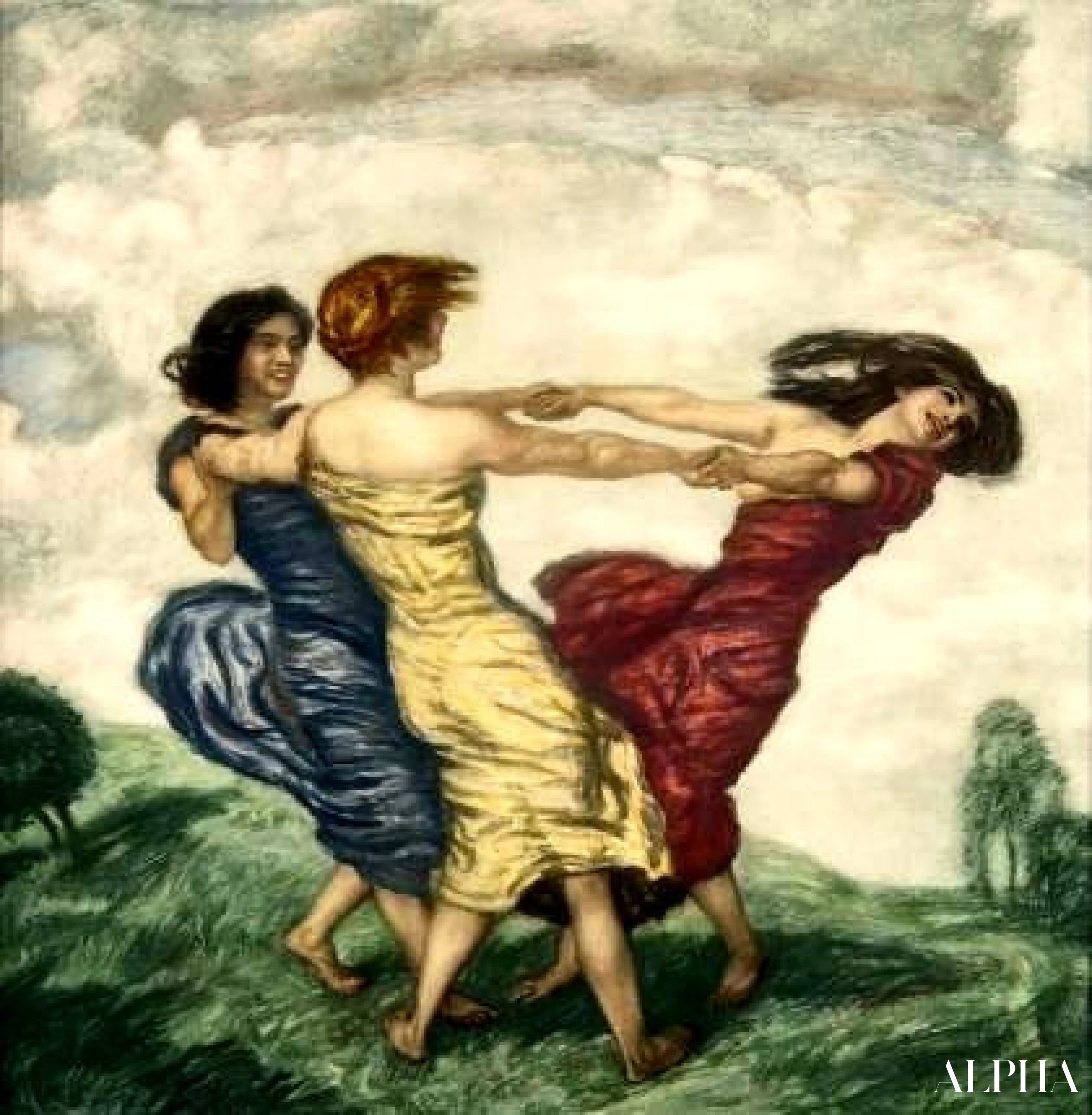 Reproduction du tableau « Danse en Cercle - Franz Von Stuck » par Alpha Reproduction en peinture à l’huile