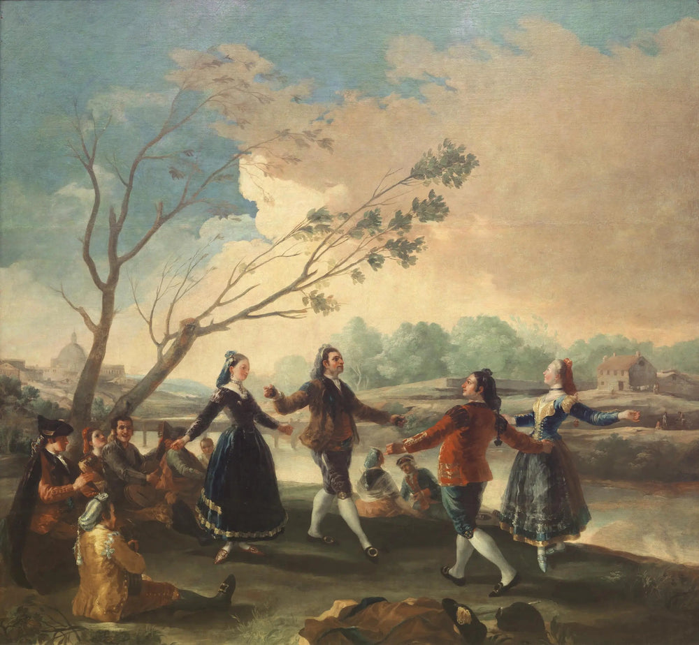 Danse sur les rives du Manzanares - Francisco de Goya image 1 reproduction de peinture à l’huile